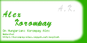 alex korompay business card